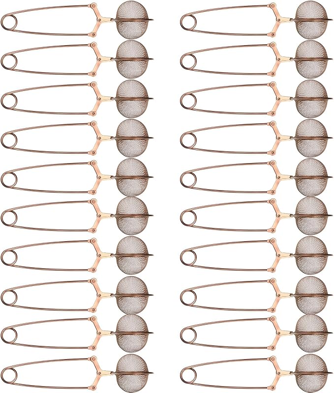Yinder 20 Pcs Loose Leaf Tea Infuser Stainless Steel Mesh Snap Tea Ball Strainers with Handle Metal