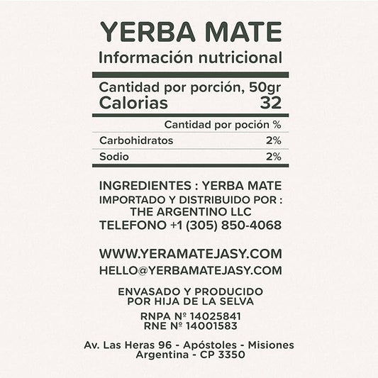 JASY Yerba Mate Tea – Agroecological, Loose Leaf, Naturally Aged 24 Months, Unsmoked, Gluten-Free, Vegan – 2.2 lb (35.27 oz) Cloth Bag
