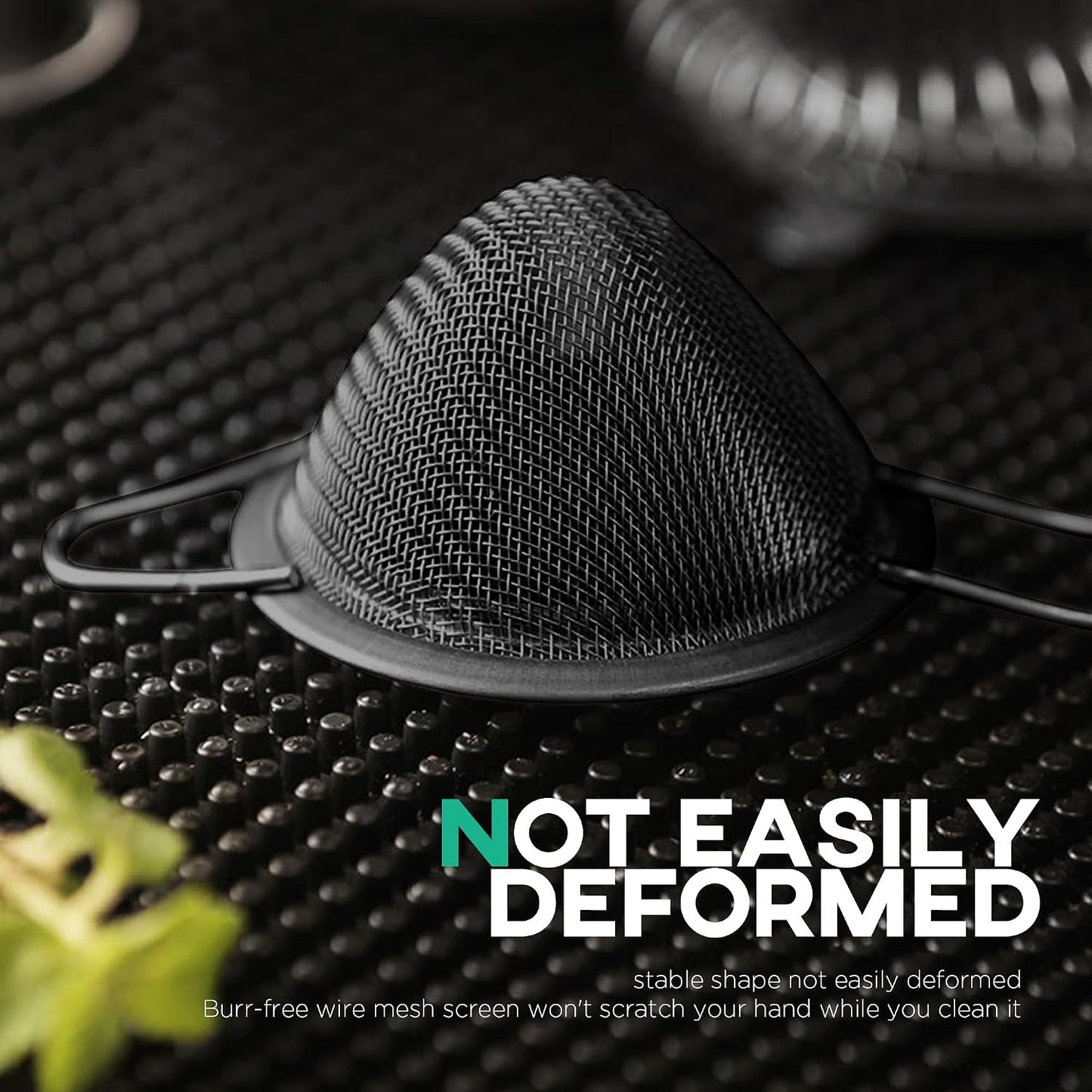 Homestia Stainless Steel Fine Mesh Strainer, Sieve Sifter For Tea, Black | 3.3'' Kitchen Small Strainer Fine Mesh, Cone Cocktail Strainer, Bar Strainer for Food, Rice, Fruits, Juicing, Drinks, Coffee