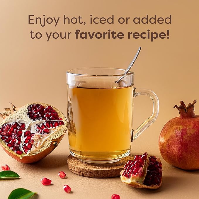 Waka Instant Green Tea Mix, Pomegranate Flavored - 100% Tea Leaves, No Additives, Unsweetened Sample/Travel Size Tea Powder - Easy Quick Hot and Iced Teas, Up to 20 Cups or 5 Quarts (.45oz)