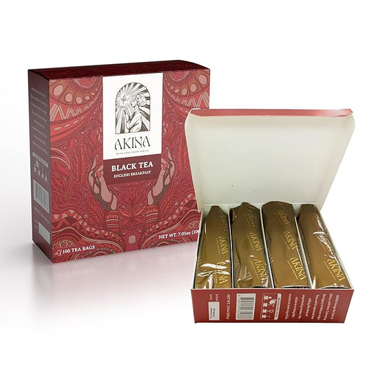 Akina Magic Fruity Range Classics String and Tag English Breakfast, Black Tea, English Tea (100 Bags 200g)