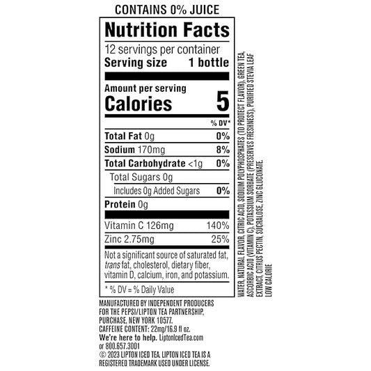 Lipton Immune Support Diet Pineapple Mango, 16.9 Fl Oz Bottles (Pack of 12)