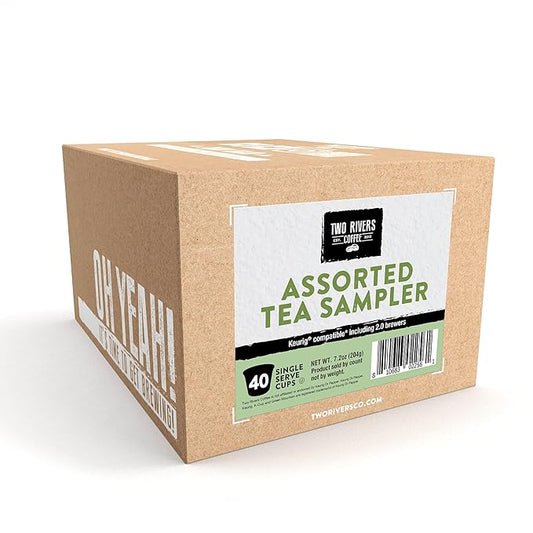 Two Rivers Assorted Tea Sampler Variety Pack for Keurig K-Cup Brewers, 40 Count