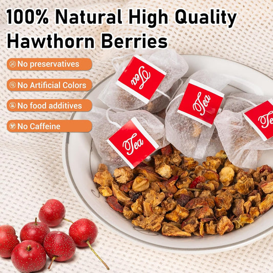 Oryvox Natural Caffeine-Free Herbal Tea-Premium Individual Tea Bags Hawthorn Berry Tea 100 Count (Pack of 2)