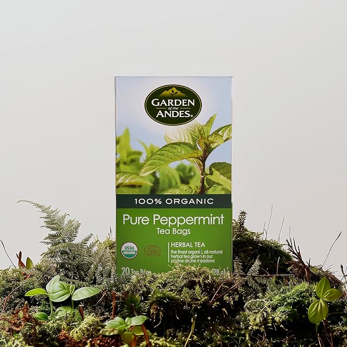 Garden of the Andes - Peppermint Tea - 6 x 20 Tea Bags (120 Count) - USDA Organic Caffeine-Free Herbal Infusion