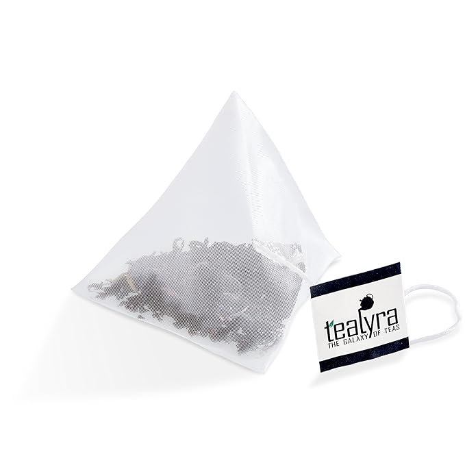 Tealyra - Cream Earl Grey Tea Pyramids Bags - Classic Black Leaf Tea - Citrusy with Vannilla Flavor - 25 Sachets (2-ounce)