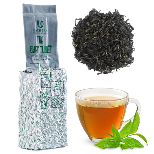 BACH TRA Snowshan White Tea Loose Leaf – 3.53 oz | Vietnamese Rare Shan Tuyet Buds | Vacuum-Sealed Fresh
