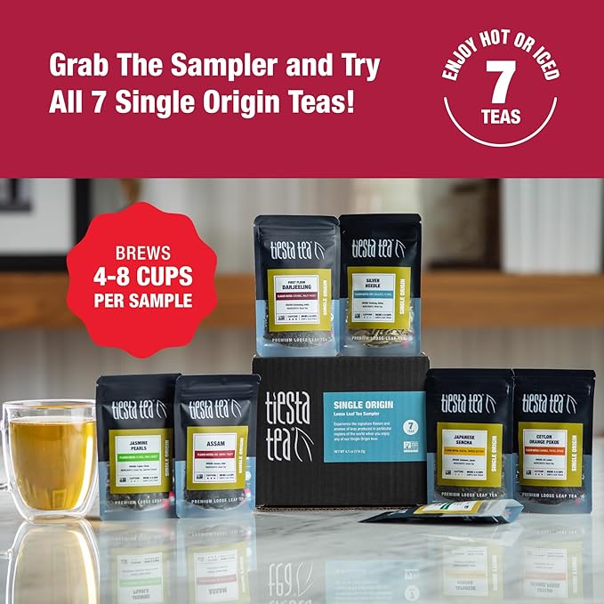 Tiesta Tea - Jasmine Pearls Green Tea, Loose Leaf, Single Origin Premium Jasmine from China, Pure Unblended Medium-Caffeinated Blend, Makes Hot or Iced & Up to 200 Cups, 16oz Resealable Bulk Pouch