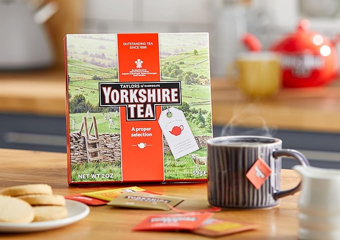 Yorkshire Tea Assorted Teas Sampler, Variety Gift Box, Individually Wrapped Bags, 20 Count (Pack of 1), Gold, Red, Caramelised & Malty Biscuit Brews, Caffeinated, Enjoy Hot or Iced, 20 Teabags