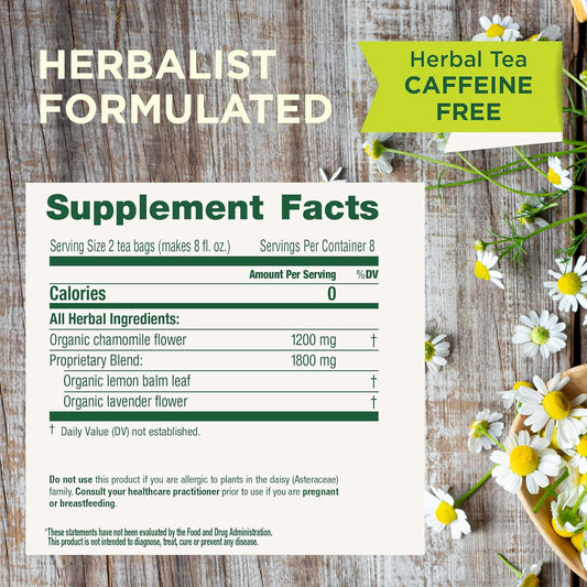 Traditional Medicinals Organic Chamomile with Lavender Herbal Tea, 16 Tea Bags (Pack of 1)