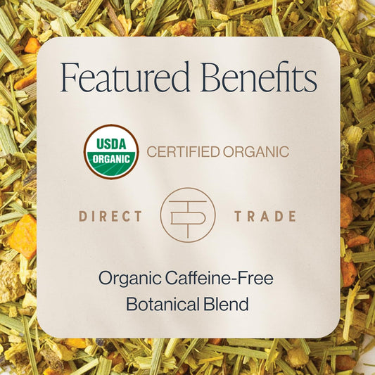 Rishi Tea Turmeric Ginger Organic Loose Leaf Tea, Caffeine Free, 1lb | Spicy Ginger and Citrus Herbal Tea Blend, Enjoy Hot or Iced, Sustainable, 56+ Servings