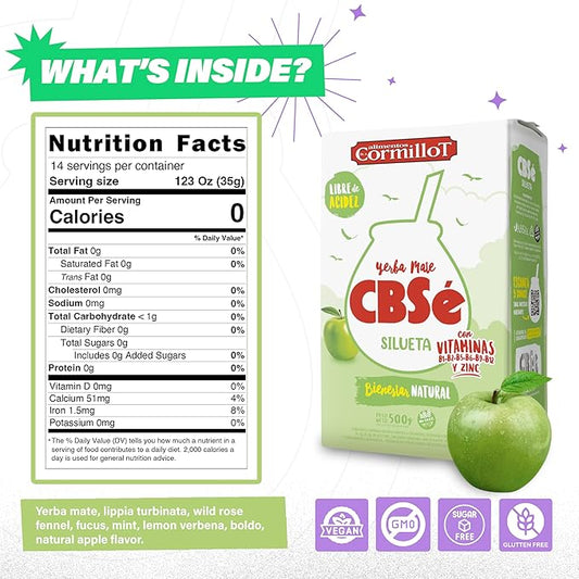 CBSe Silueta Yerba Mate – 500g (1.1 lb) Loose Leaf Herbal Tea – Naturally Flavored Argentine Yerba Mate – Smooth, Balanced, Refreshing