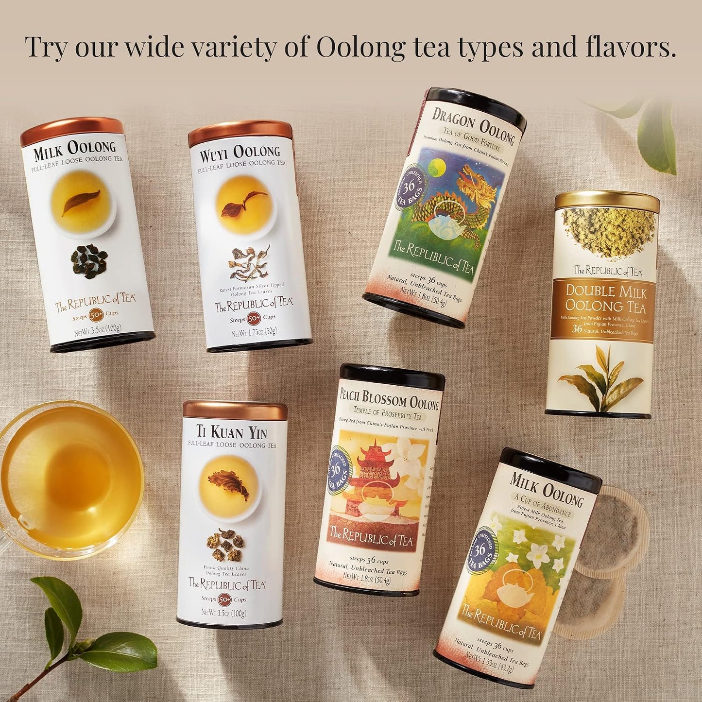 The Republic of Tea Peach Blossom Oolong Tea, Naturally Caffeinated, 36 Ct | Made for morning or afternoon . Silky and smooth with notes of lively citrus and ripe fruit. Gluten Free and Carb Free.