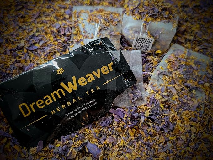 Dream Weaver Herbal Tea - 4 Tea Bags - Herbal Tea for Creativity, Meditation, Sleep, Lucid Dreaming and Women's Health