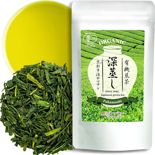 chaganju Green Tea Sencha Fukamushi - deep-steamed green tea - Japanese Organic Loose Leaf Tea, 80g【YAMASAN】
