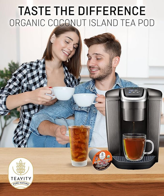 Coconut Island Teavity Organic Ginger Cinnamon Cardamom Rooibos Tea Pods for Keurig (12 Pods)