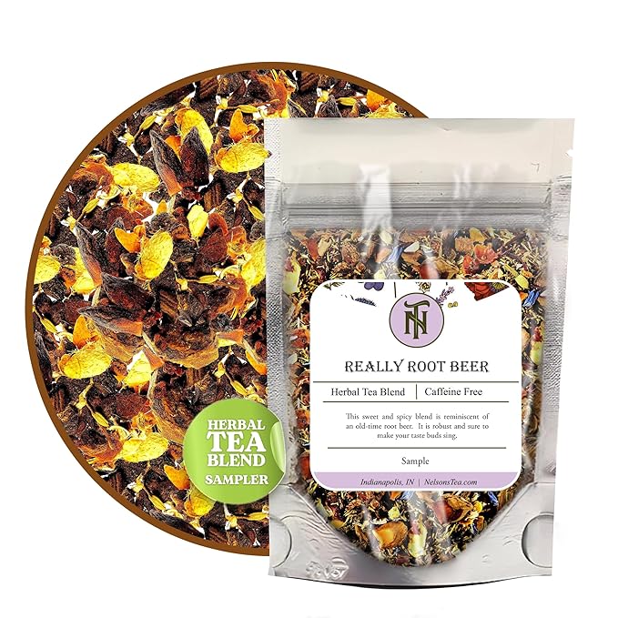 Nelson's Tea Really Root Beer - Caffeine Free Sarsaparilla Root Herbal Loose Leaf Tea; Blend of Flavors like Sarsaparilla, Sassafras Burdock
