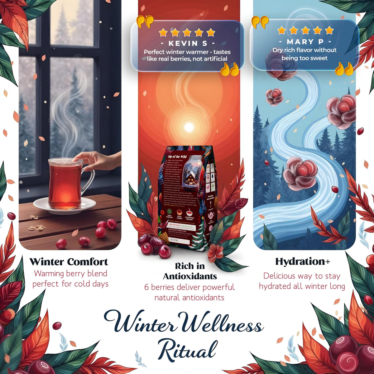 Enzo's Private Selection ENZO Tea Master Reserve - Alpine Wildberry (4oz) a Cherry Cranberry Secret Recipe | Mountain-Foraged