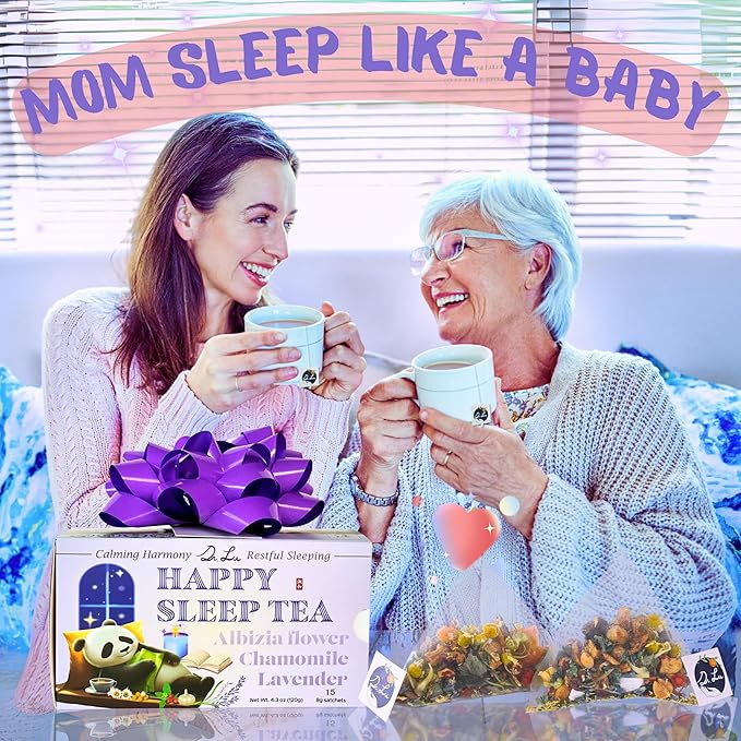 Dr. Lu’s Happy Sleep Tea | 100% Natural Calming Tea for Stress Relief | Bedtime tea for Fast, Deep, Restful Sleep | Handcrafted Sleepy Blend with Chamomile, Lavender, Lemon Balm & 8 More Relaxing Herbs