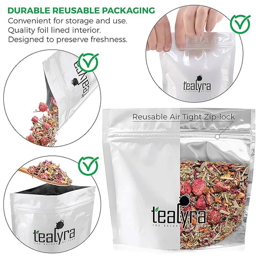 Tealyra - Raspberry Relaxation - Herbal Loose Leaf Tea - Lemon Verbena - Hibiscus - Lemongrass - Calming Relaxing Bed Time Tea - Caffeine Free