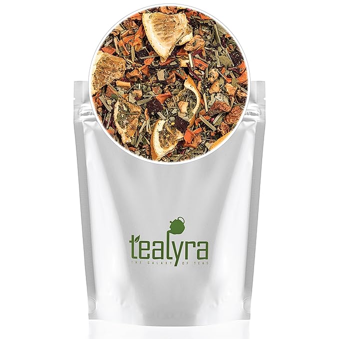 Tealyra - Orange Lemonade - Hibiscus - Eucalyptus - Lemongrass - Herbal Fruity Loose Leaf Tea Blend - VitaminsRich - Boost Immune System- 100% Natural – Hot and Iced - Caffeine-Free - 220g (8-ounce)