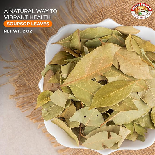 Angel Brand Dried Guanabana Leaves for Herbal Tea – Ideal for Brewing Refreshing and Beneficial Drinks – 2oz