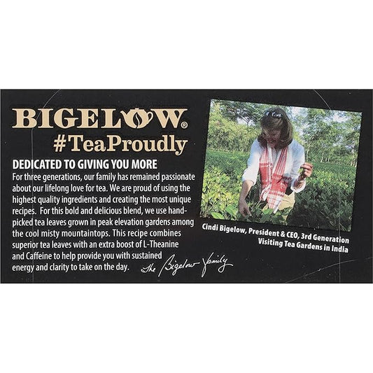 Bigelow Tea Peak Energy plus extra L-Theanine & Caffeine, 18 Count (Pack of 6), 108 Total Tea Bags