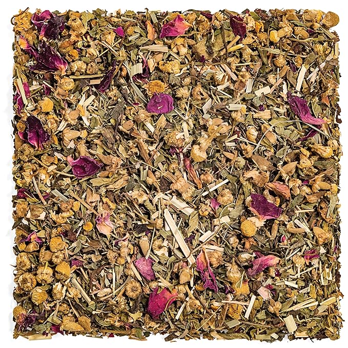 Tealyra - Bedtime - Chamomile - Spearmint - Hemp Leaves - Unique Relaxing Herbal Loose Leaf Tea - Sl