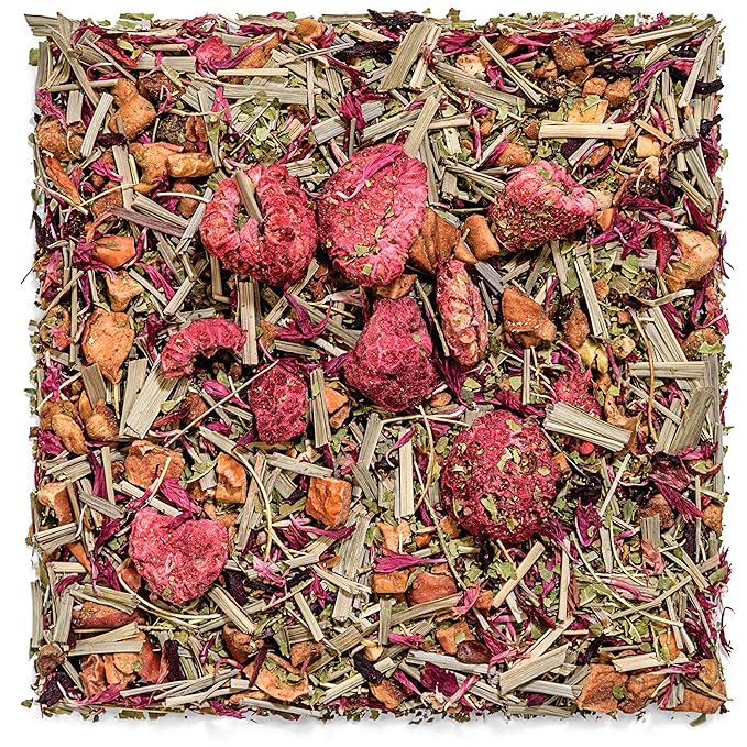 Tealyra - Raspberry Relaxation - 25 Bags - Herbal Loose Leaf Tea - Lemon Verbena - Hibiscus - Lemongrass - Calming Relaxing Bed Time Tea
