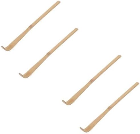4Pcs Matcha Scoop Bamboo, Bamboo Matcha Scoop Japanese Chashaku Hooked Green Tea Spoon Tea Ceremony Utensils for Tea Lover, Tea Scoops, Coffee