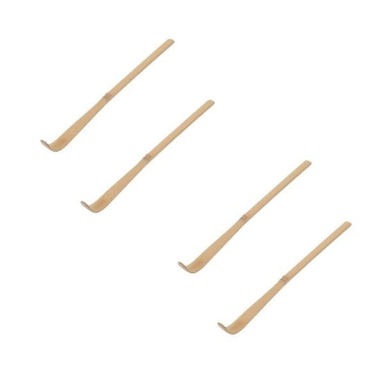 4Pcs Matcha Scoop Bamboo, Bamboo Matcha Scoop Japanese Chashaku Hooked Green Tea Spoon Tea Ceremony Utensils for Tea Lover, Tea Scoops, Coffee, Tea and Espresso 18cm