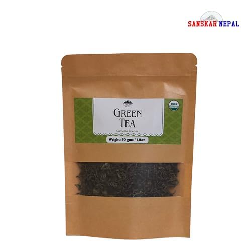 Sanskar Nepal - Green Tea, Superior Single-Origin Green Tea Leaves from Nepal, High-Altitude-Grown Loose Leaf Tea, 50 g/1.7 oz Bag Yields 25 Cups