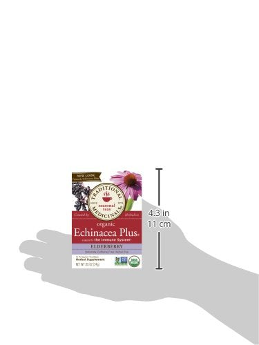 Traditional Medicinals Tea, Organic Echinacea Plus Elderberry, Boosts the Immune System, 96 Tea Bags (6 Pack)