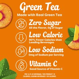 Crystal Light On The Go Peach Mango Green Tea, 10 Ct (Pack of 6)