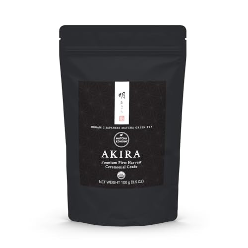 Akira Matcha 100g - Organic Premium Ceremonial Japanese Matcha Green Tea Powder - First Harvest - Zero Sugar - USDA and JAS Certified (3.5 oz bag)