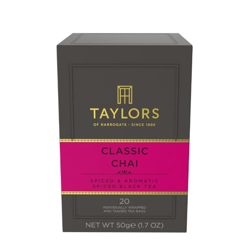 Taylors of Harrogate Spiced Christmas, Holiday Black Tea, Individually Wrapped Bags, 20 Count (Pack of 6), Deep, Festive and Spiced, Caffeinated, Enjoy Hot or Iced, 120 Teabags