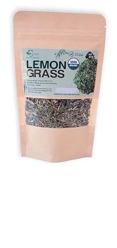 Dried Lemon Grass Cut 1oz/28g USDA Organic Fresh And Pure Premium Grade Dried Lemon Grass Cut, Lemongrass Harvested From Ceylon Sri Lanka
