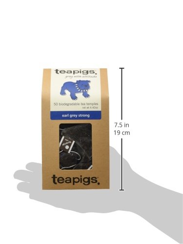 teapigs, Earl Grey Strong Black Tea, Made with Whole Leaves, Whole Leaf Tea Temples, 50 Count, Pack of 50, Bold, Bergamot-Forward Flavor
