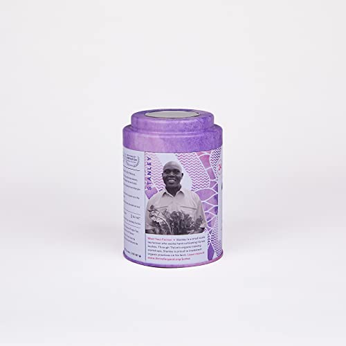 JusTea Purple Rain | Pyramid Compostable Tea Bags | Purple Tea | 12+ Cups | Very Low Caffeine | Award-Winning | Fair Trade | Non-GMO