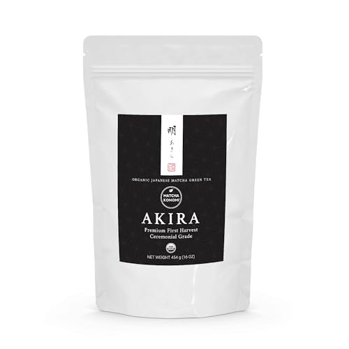 Akira Matcha 100g - Organic Premium Ceremonial Japanese Matcha Green Tea Powder - First Harvest - Zero Sugar - USDA and JAS Certified (3.5 oz bag)