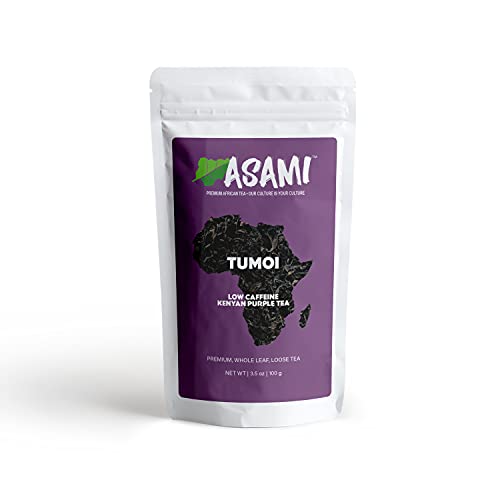 Asami Tumoi Kenyan Purple Tea 100g | Organic Loose Leaf Tea | Low Caffeine & High Antioxidants African Herbal Tea | Non-GMO Natural Purple Teas | Refreshing Light-Bodied Flavor | 50+ Cups