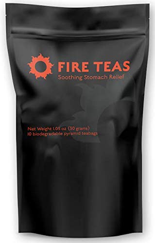 Fire Teas - Soothing Stomach Relief Herbal Tea- Irritable Bowel, Diverticulitis & Abdominal Discomfort - Organic Fennel, Peppermint, Chamomile, Ginger
