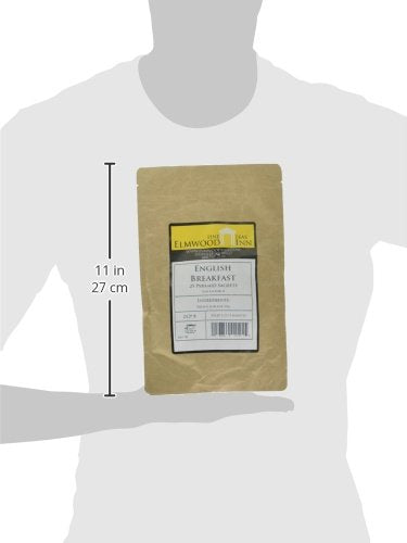 Elmwood Inn Fine Teas, English Breakfast Keemun Black Tea, 25 Pyramid Sachet Tea Bags