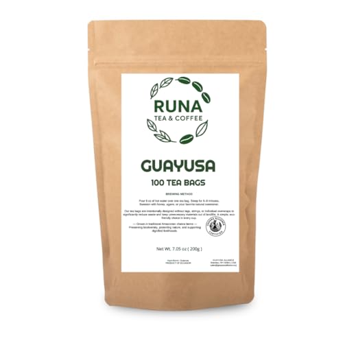 Guayusa Tea -1 Pound (16oz) By Runa Tea & Coffee | Organic Loose Leaf Tea | Traditional Guayusa Loose Leaf | 66mg Caffeine + Antioxidants & L-Theanine | Yerba Mate & Coffee Alternative