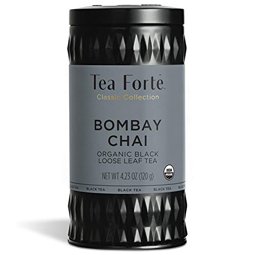 Tea Forte Pumpkin Spice Premium Loose Leaf Caffeinated Black Tea Blend Canister, Makes 35-50 Cups