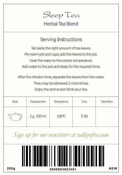 Sleep Tea Organic Herbal Tea - All Natural Sleep Blend - Good Night Relaxing Camomile Infusion - Soothing - Calming Tea Sleepy Tee Sleep Tea Slepy Tea Sleepytea Seeping Tea Sleppy Tea