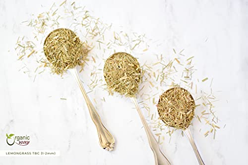 Organic Way Dried Lemongrass Fine Cut & Sifted | Herbal Tea (Cymbopogon citratus) - Organic & Kosher Certified | Raw, Vegan, Non GMO & Gluten Free | USDA Certified | Origin - India (1/2LBS / 8Oz)