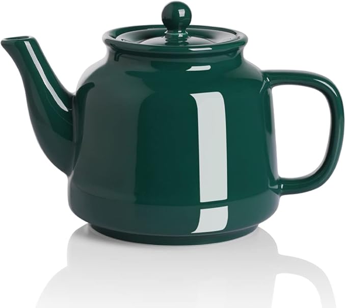 Sweejar 35 oz Porcelain Tea Pot, Teapot with Removable 18/8 Stainless Steel Infuser, Microwave & Dishwasher Safe Tea Maker