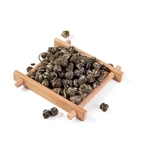 MAHUXIANG Jasmine Dragon Pearl Tea 3.52 oz/100 g – Loose Leaf Jasmine Green Tea, Rolled Green Tea, Self-Sealing Bag