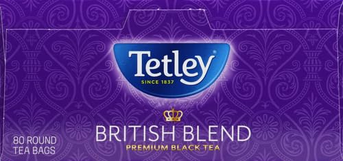 Tetley British Blend Premium Black Tea, Regular, 80 Teabags (Pack of 1)